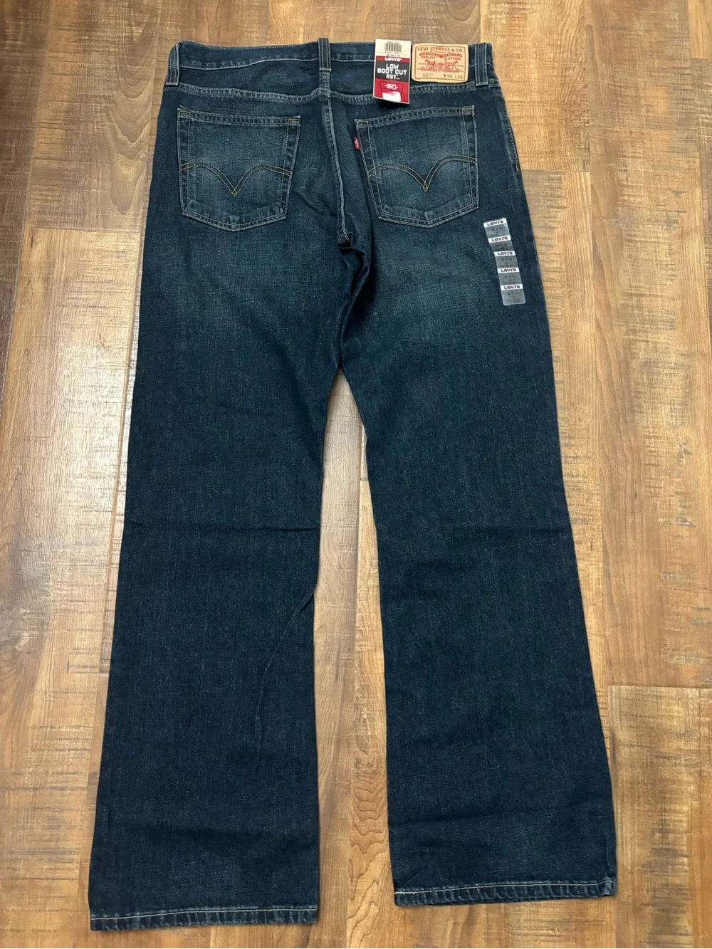 Men’s Levi’s denim Jean Low Bootcut 527  36 x 34 new with tag dark wash